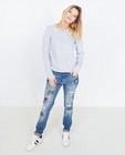 Lichtgrijze sweater met lace-up rug - null - Groggy