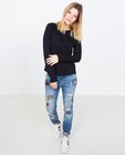 Lichtgrijze sweater met lace-up rug - null - Groggy