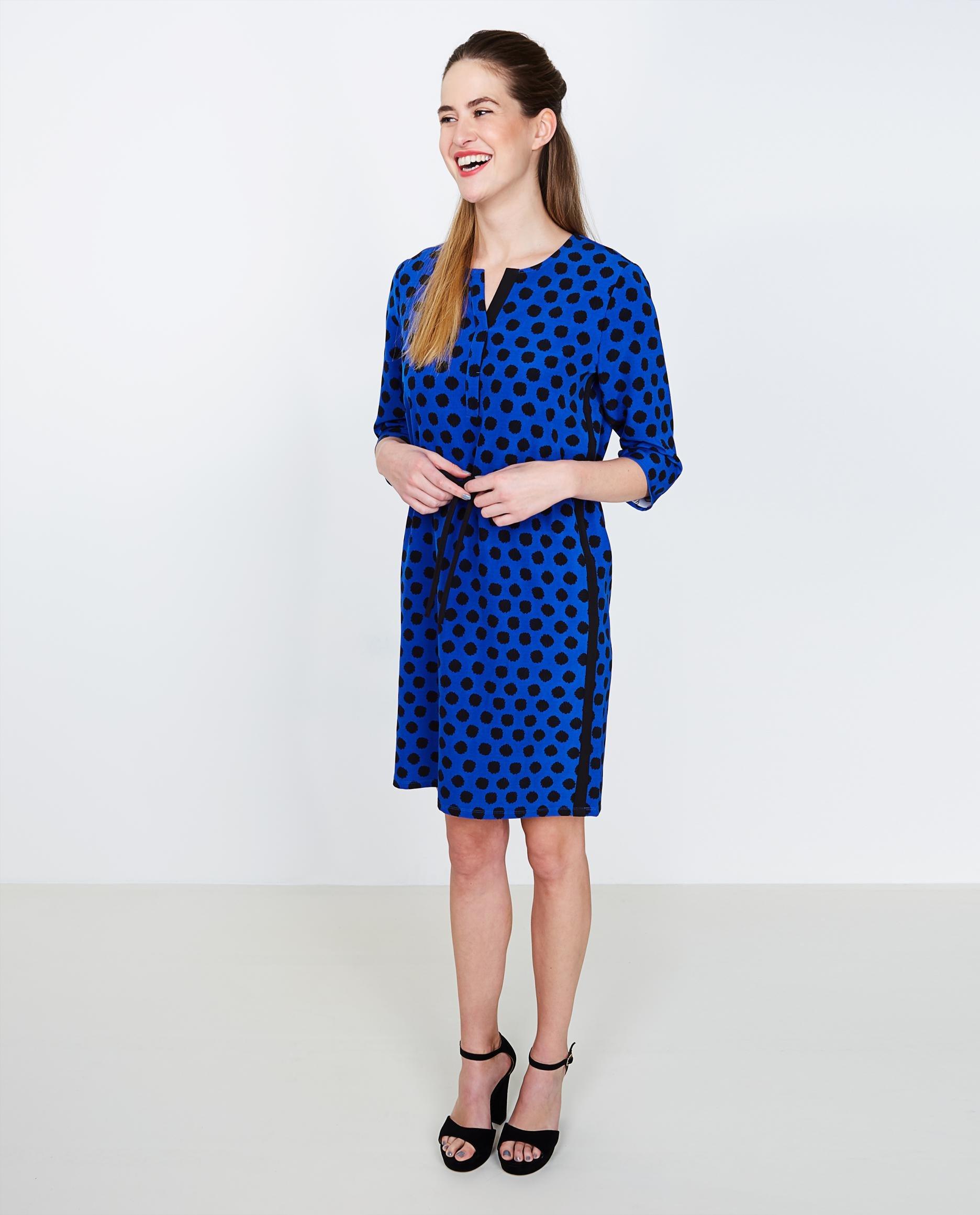 Robe bleu cobalt - à pois - JBC