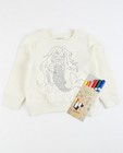 Sweater met zeemeermin - met textielstiften - JBC