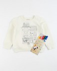 Sweater met huizenprint - met textielstiften - JBC