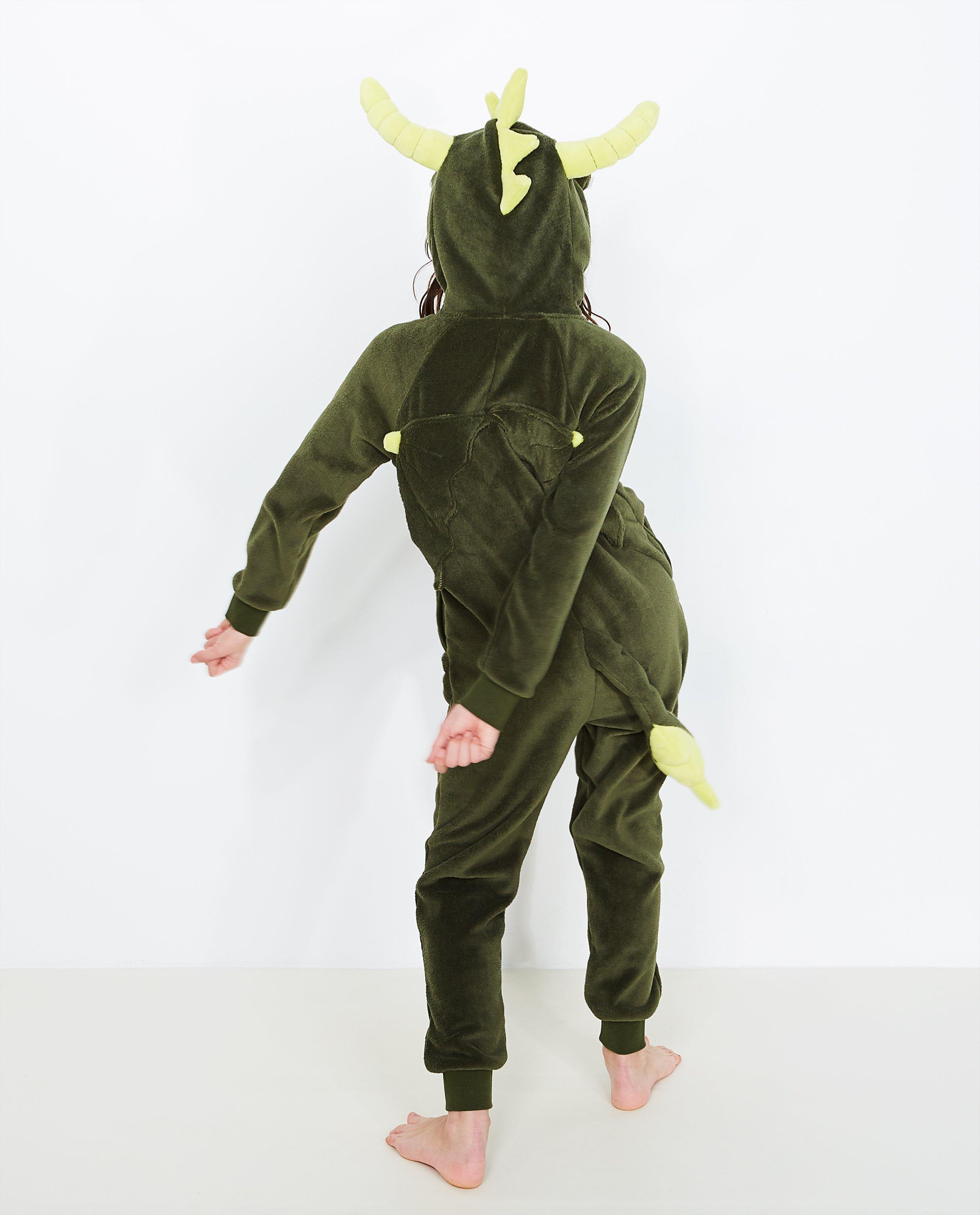 Kaki onesie - van een draak - JBC