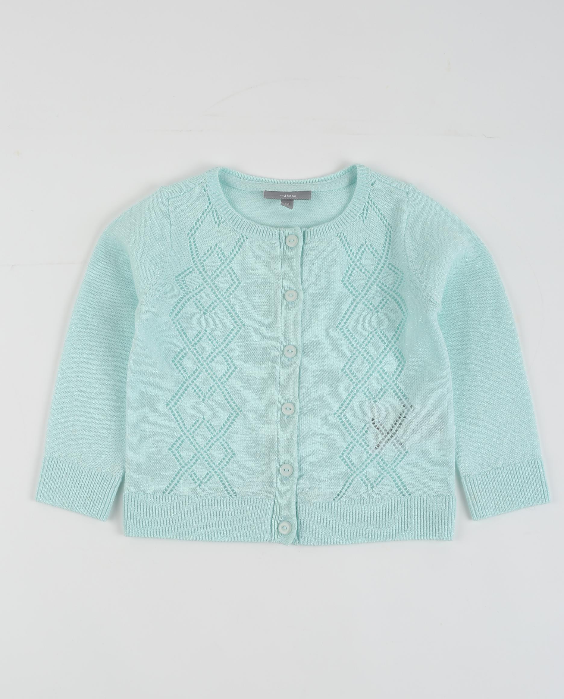 Gilet en tricot ajouré - vert menthe - JBC