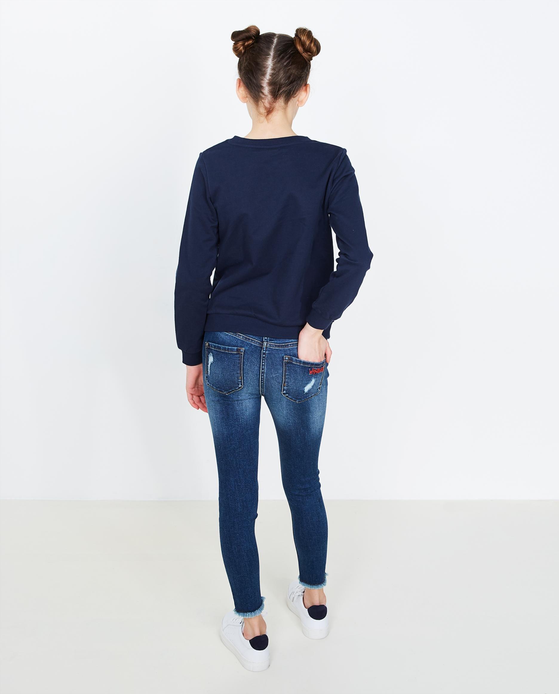 Sweat bleu nuit - avec un ananas fluffy - JBC