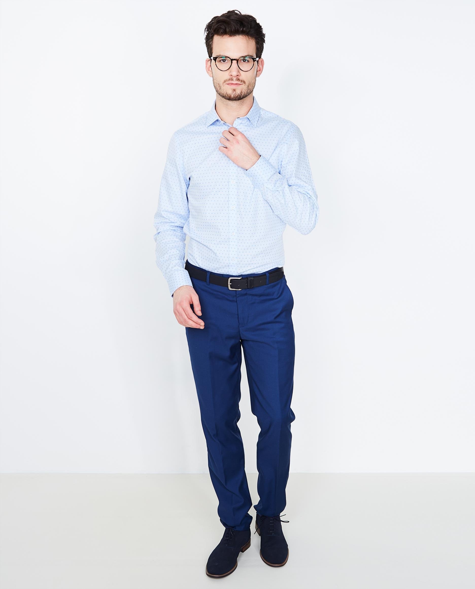 Hemden - Lichtblauw slim fit hemd