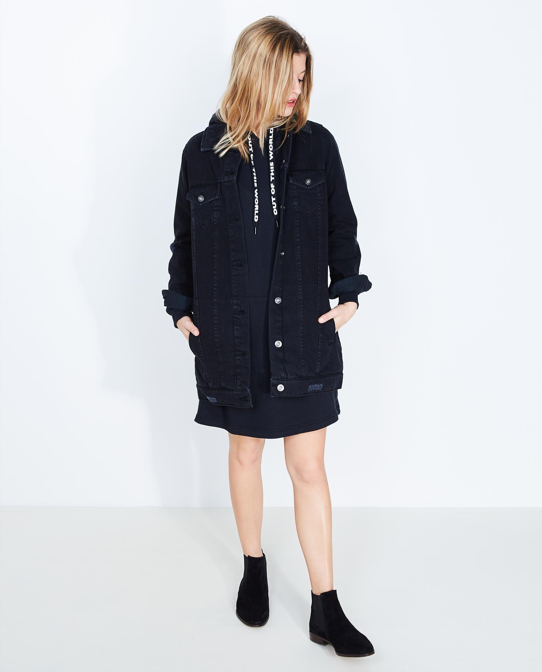 Zwarte jeansjas - met destroyed look - Groggy