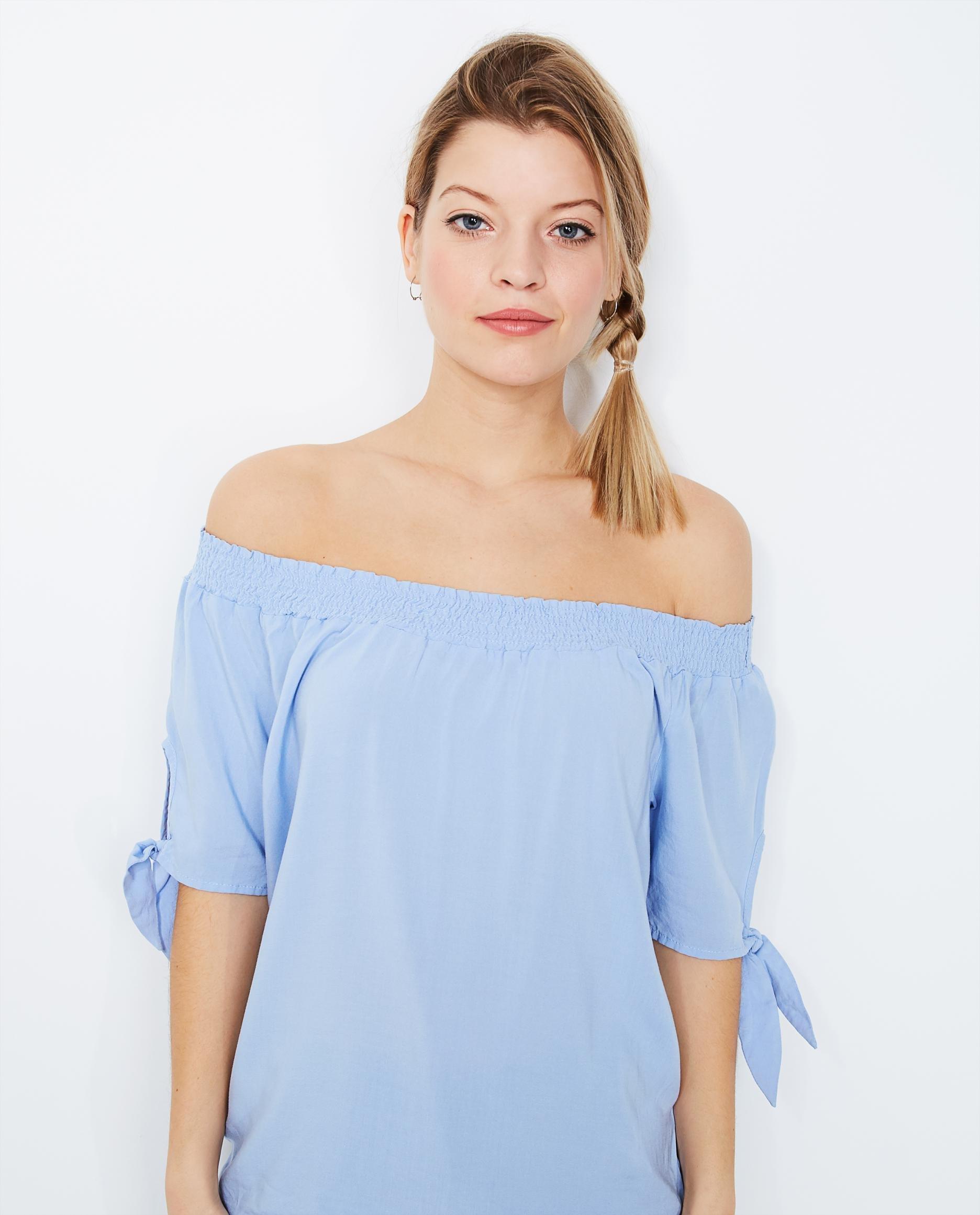 Off-shoulder blouse - Product Detail - lichtblauw - afbeelding nummer 4