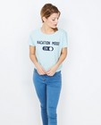 T-shirt met opschrift - in ijsblauw - Groggy