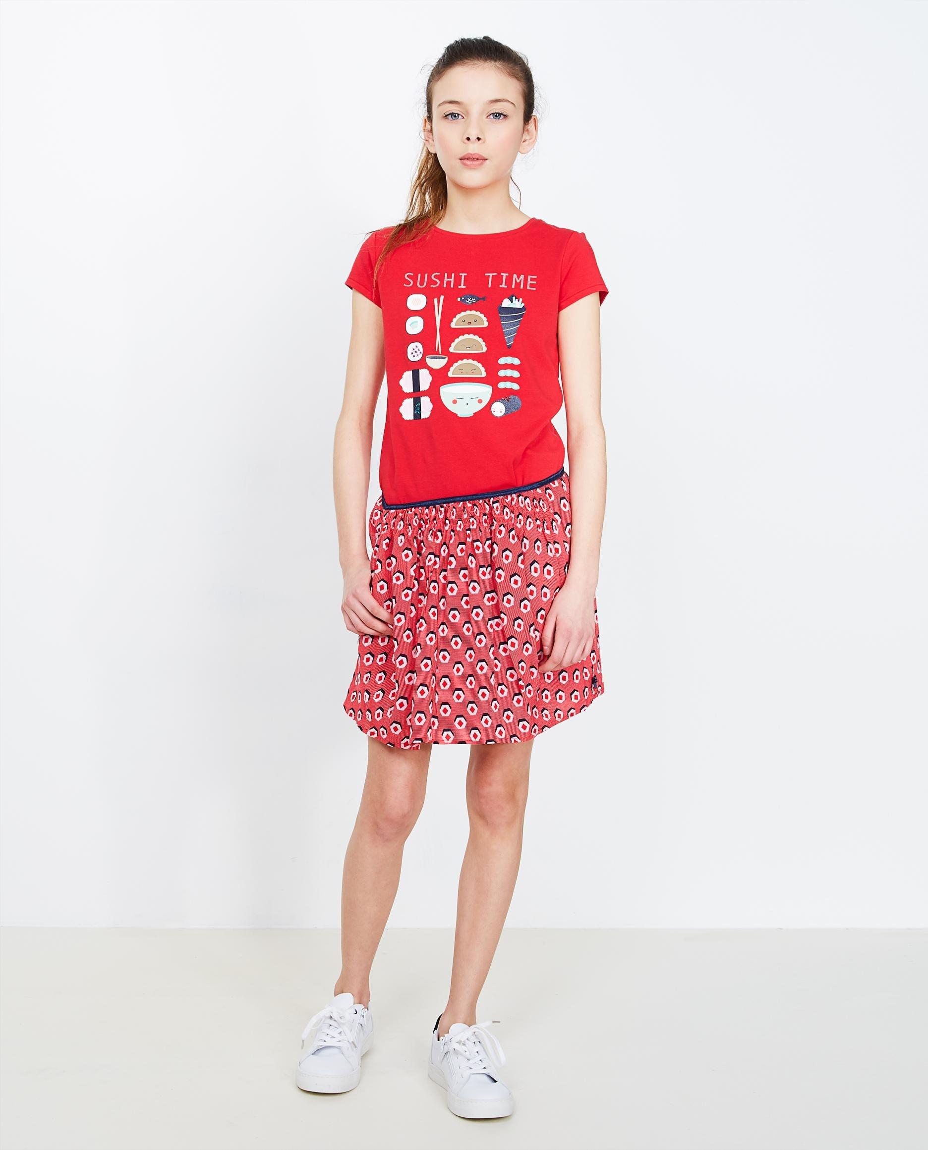 Rokken - Rode rok met print