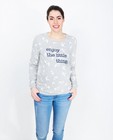 Lichtgrijze sweater - met vogelprint - Joli Ronde