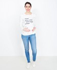 Roomwitte sweater - met polkadotprint - Joli Ronde