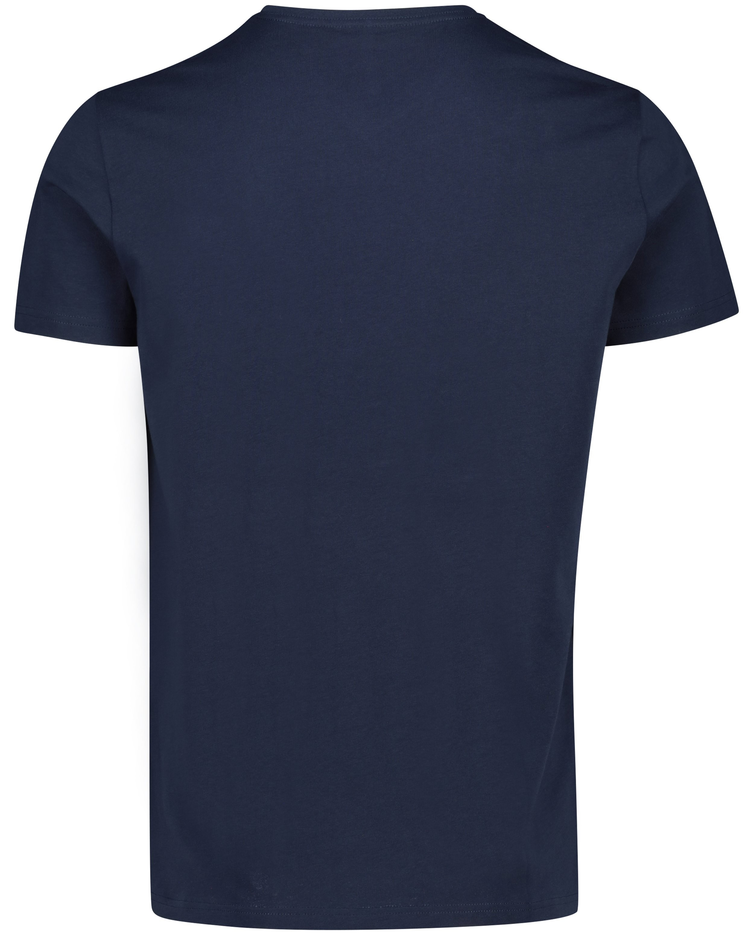 T-shirts - T-shirt bleu foncé en coton bio, col en V 
