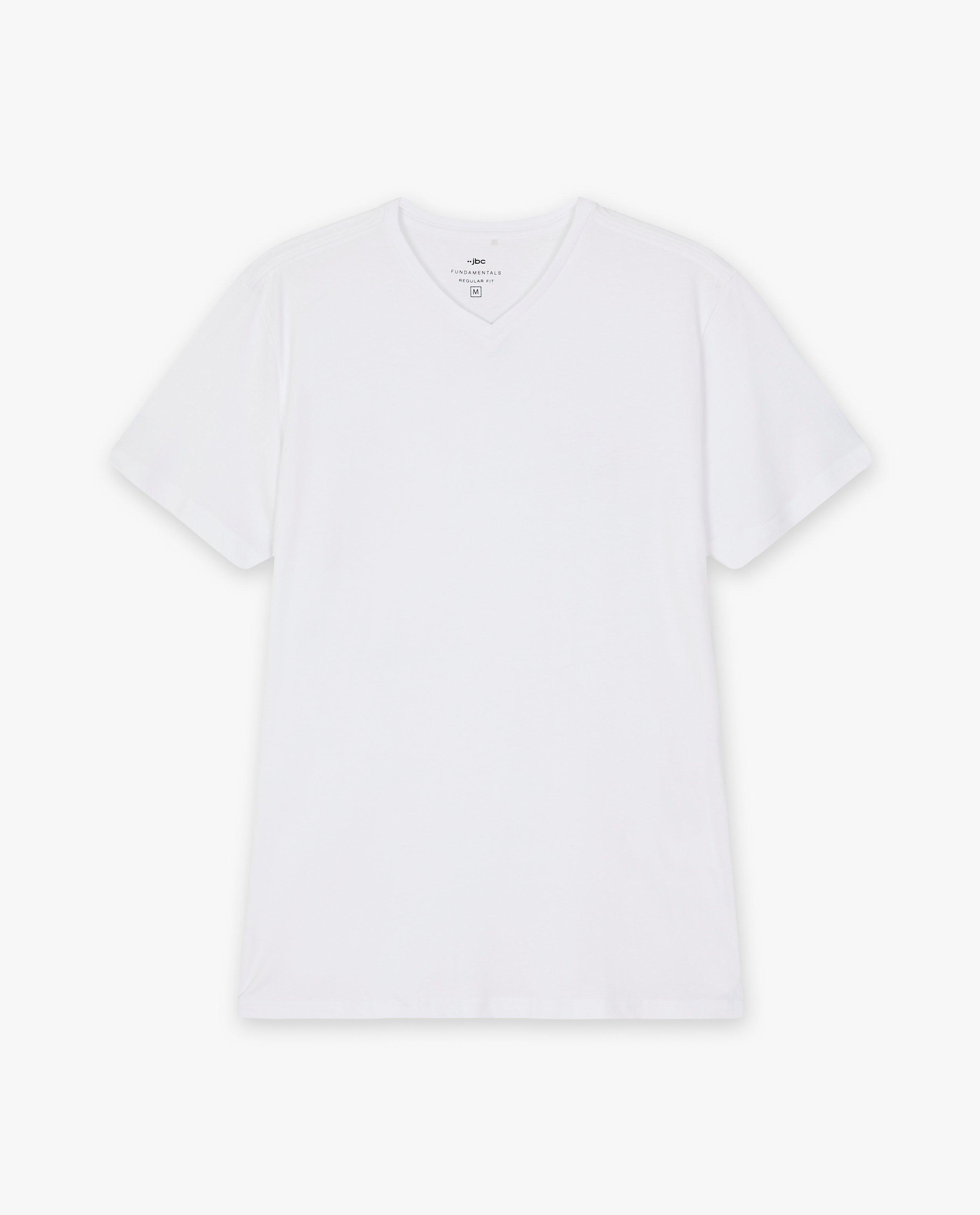 T-shirt blanc en coton bio, col en V - D&eacute;tails du produit - blanc - image num&eacute;ro 6