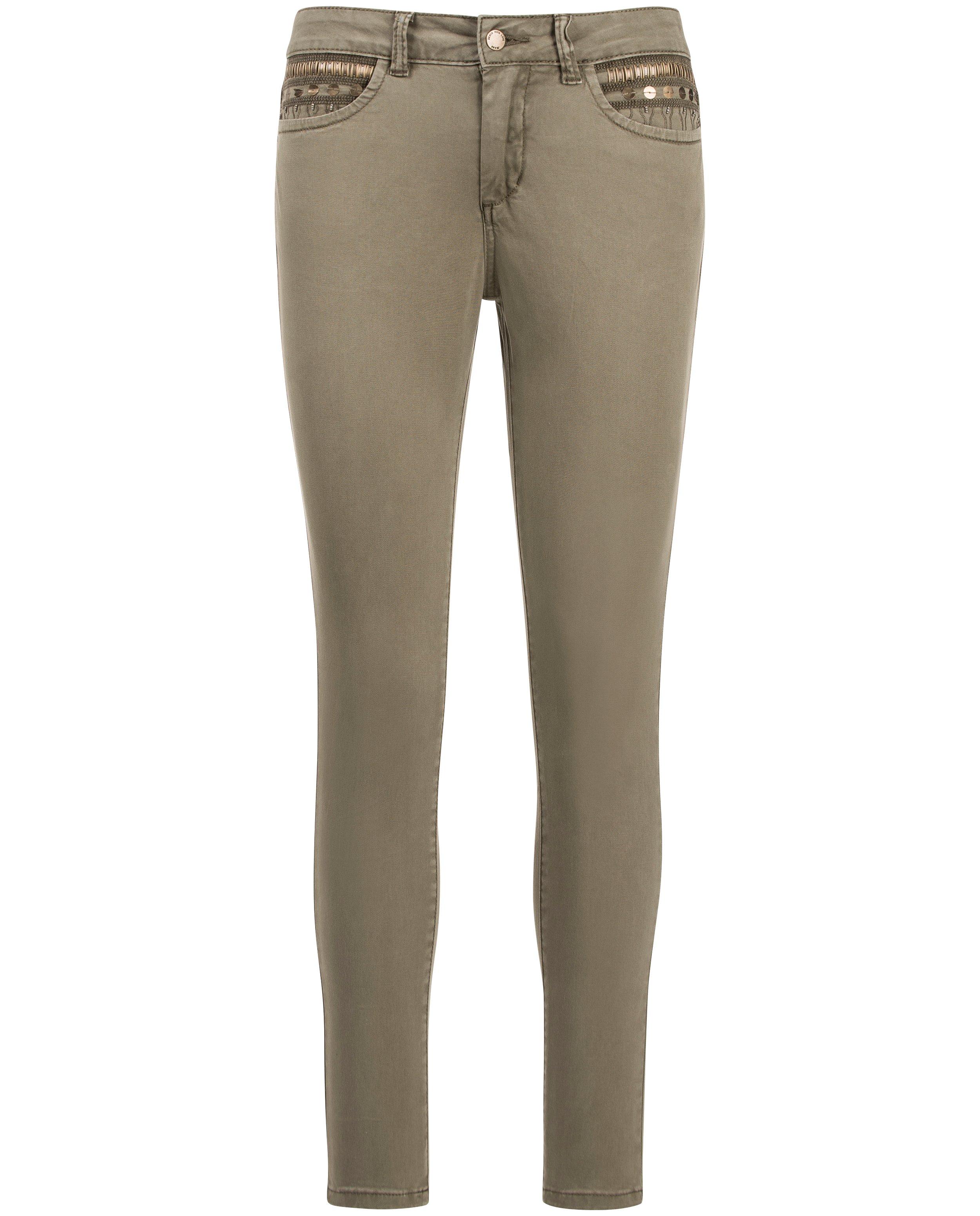 Kaki jeans - met kraaltjes - Sora