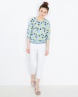 Lichtblauwe blouse - met ananasprint - JBC