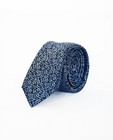 Cravate bleu nuit en soie - bordeaux, imprimé floral - Iveo