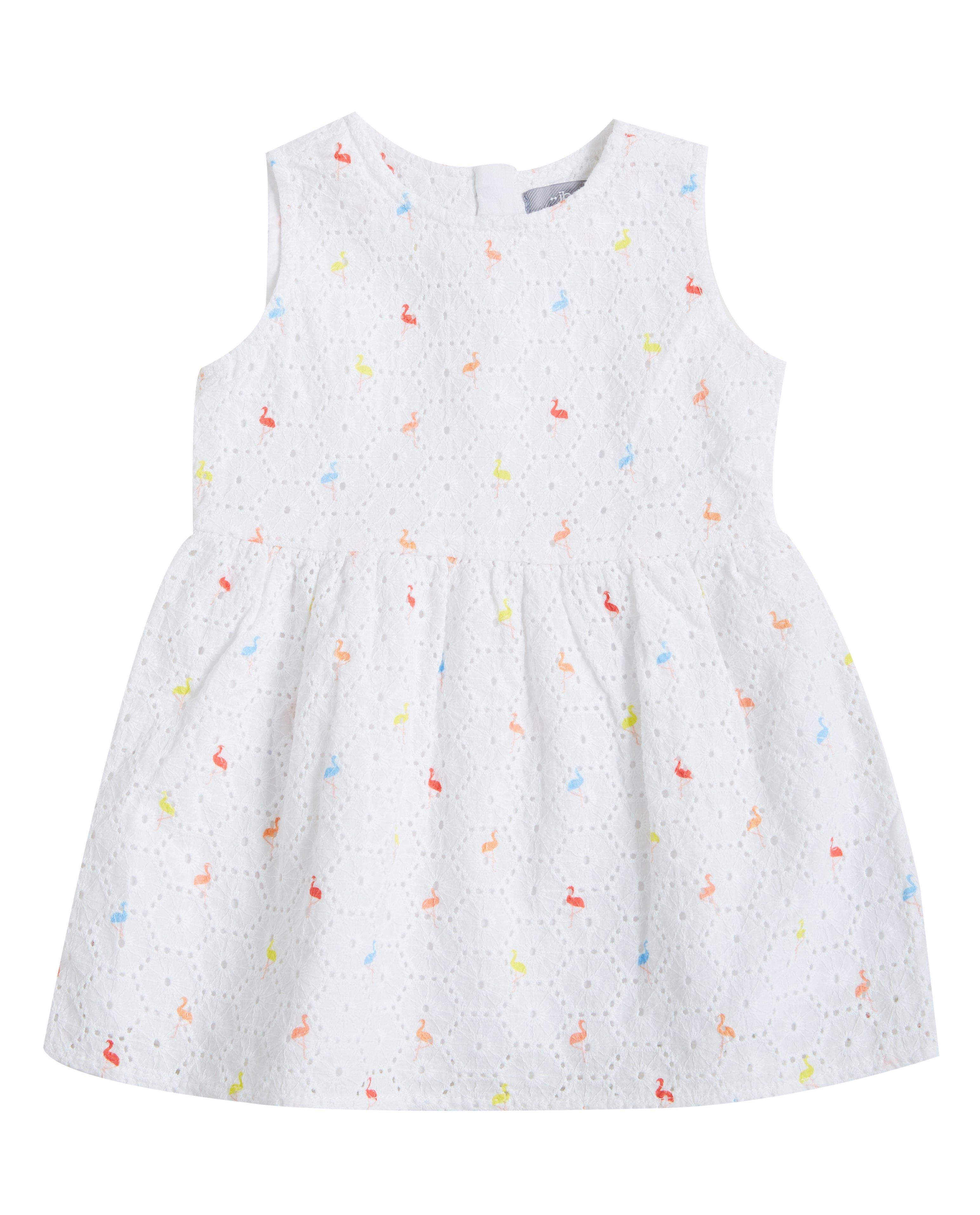Witte gehaakte jurk - met flamingoprint - JBC