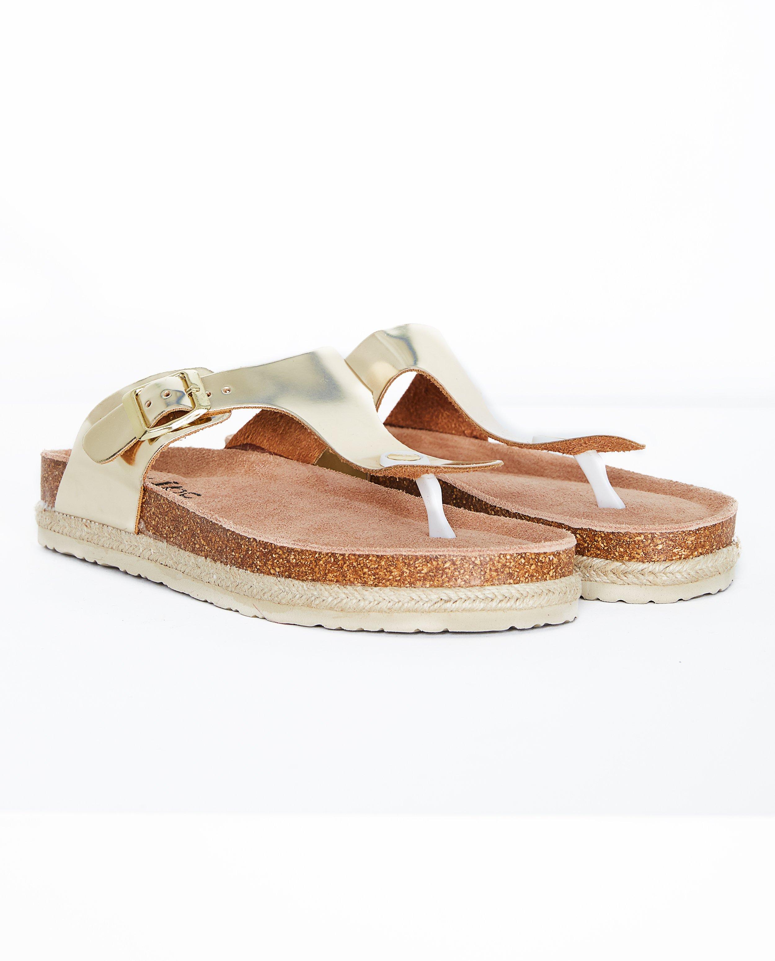 Gouden teenslippers - met espadrillezool - JBC