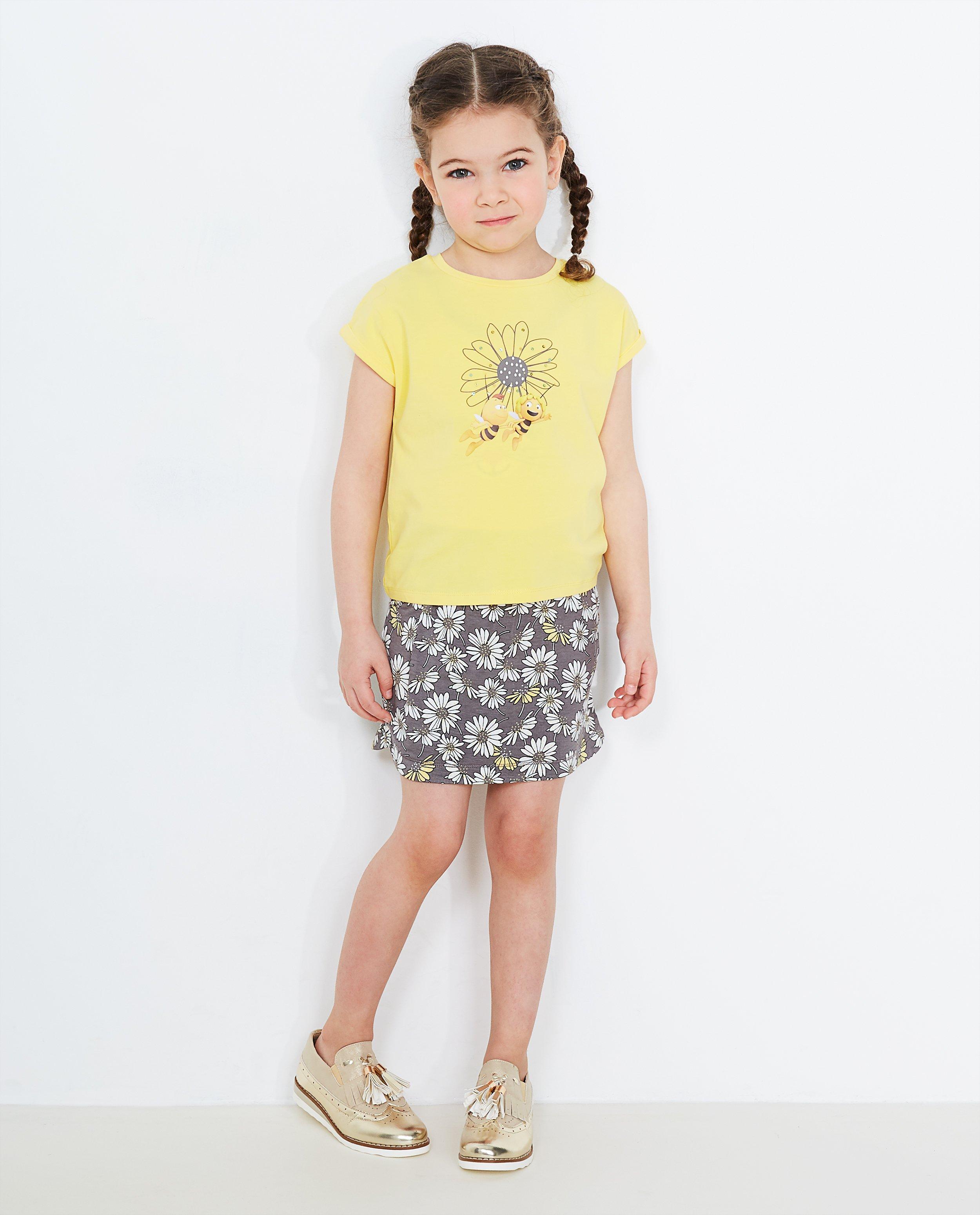 T-shirt met bloem - Product Detail - lichtgeel - afbeelding nummer 1