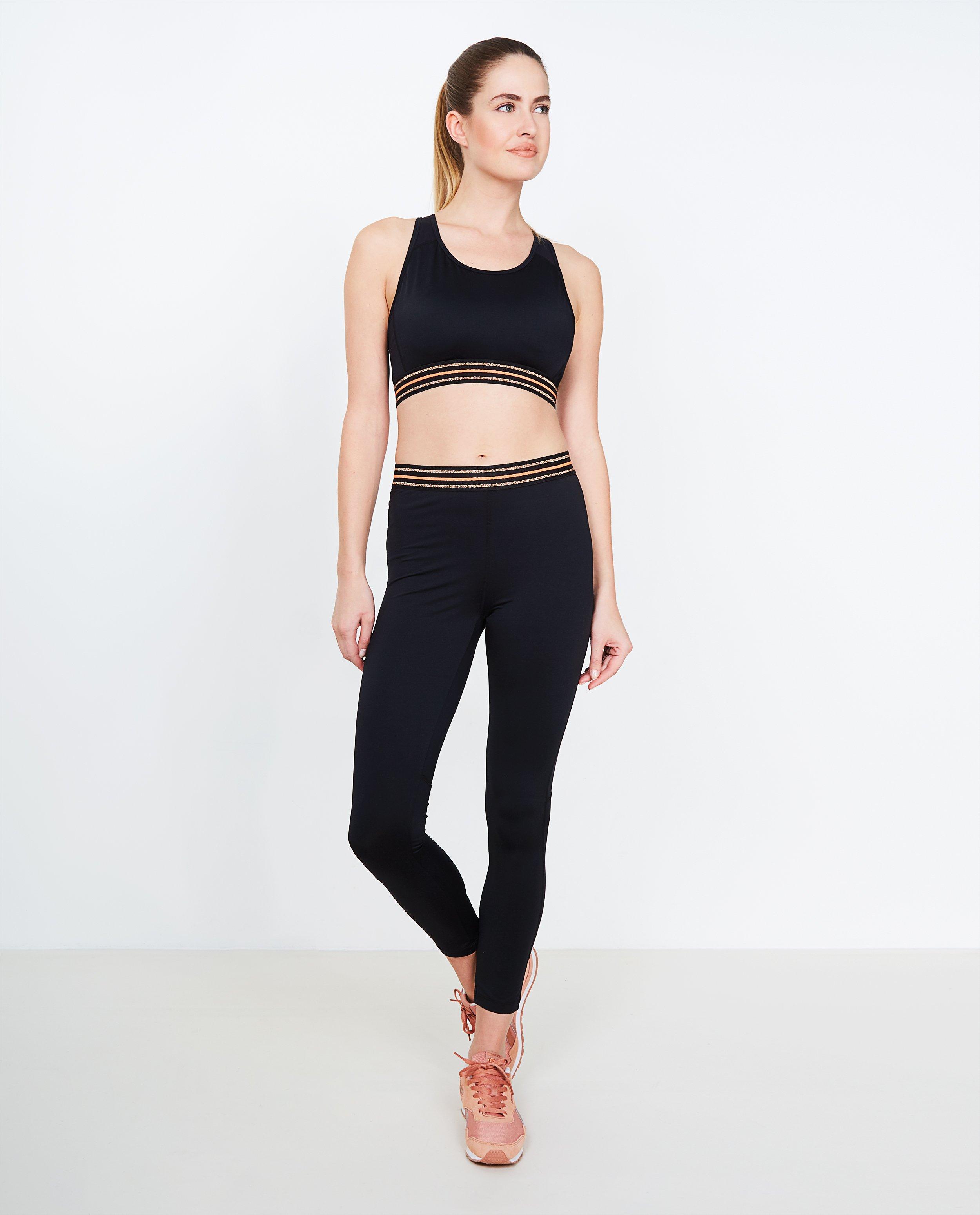 Zwarte sportlegging - met glitterdetail - JBC