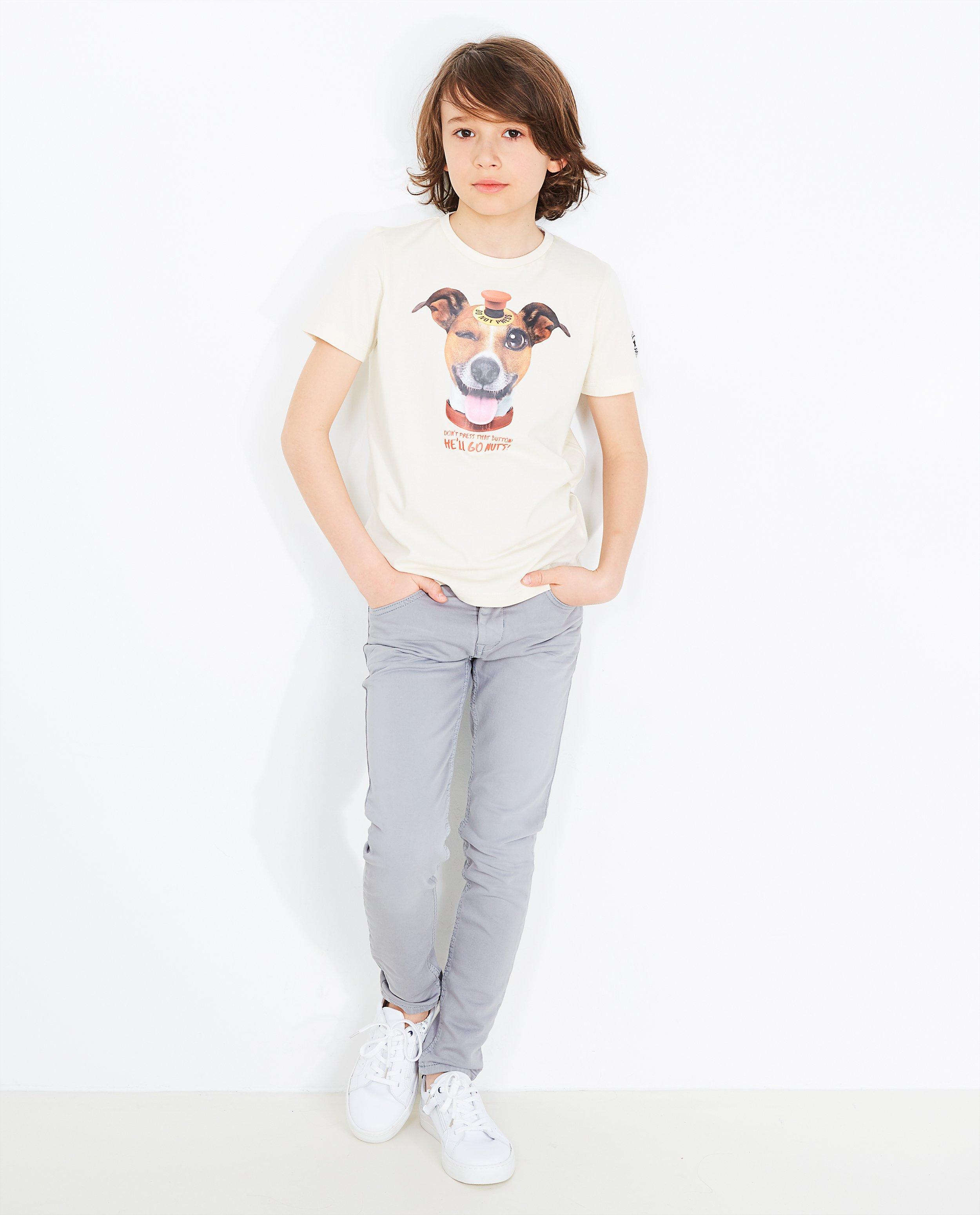 T-shirt met hondenprint - van biokatoen, I AM - I AM