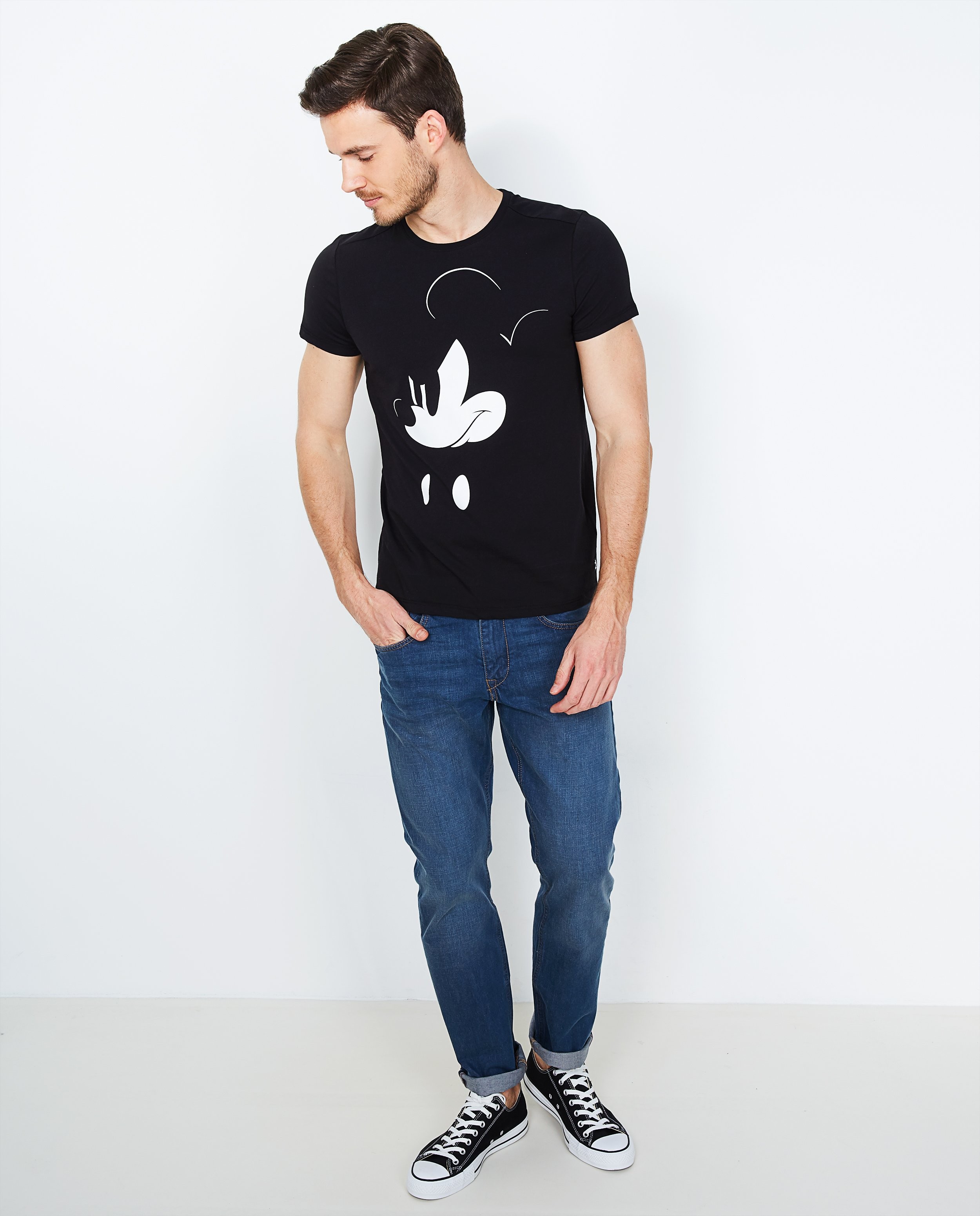T-shirt noir avec imprimé - Mickey Mouse - Mickey