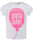 T-shirt d’anniversaire - imprimé rose fluo - JBC