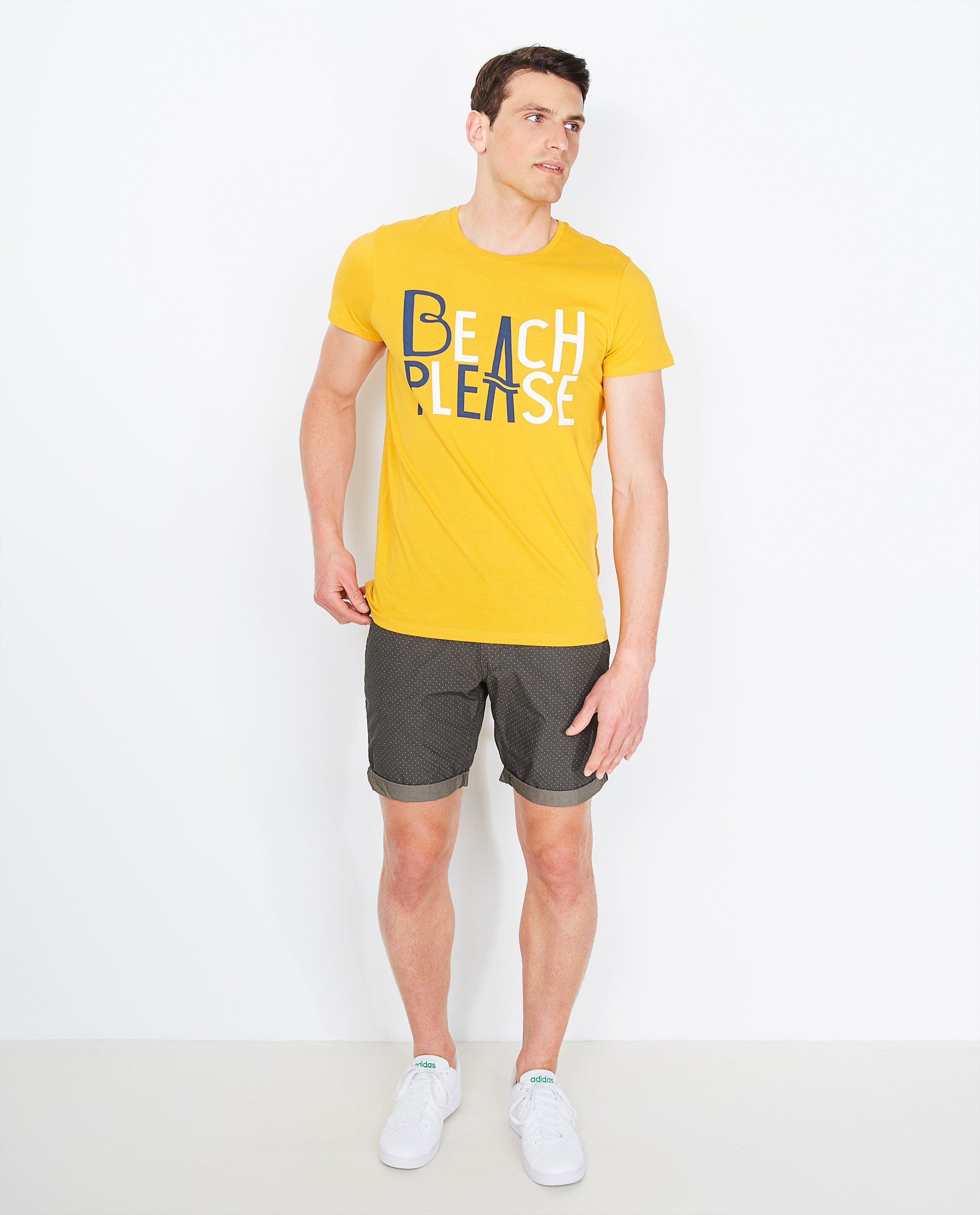 T-shirt jaune vif - avec une inscription - JBC