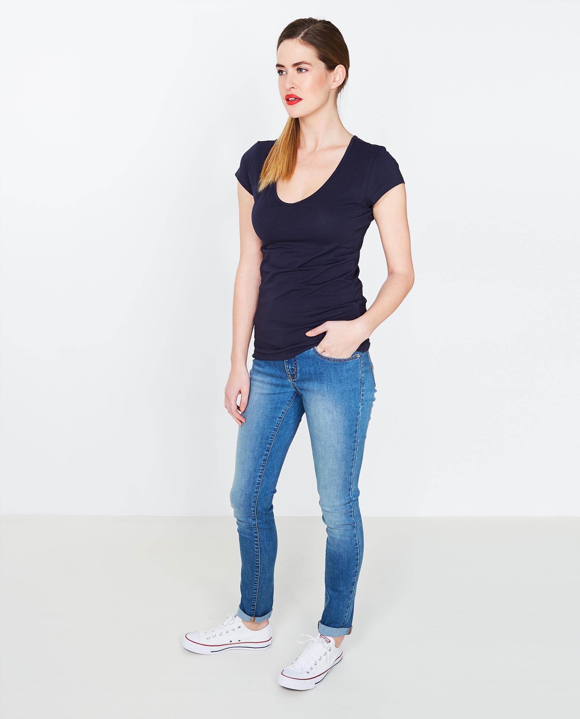 T-shirt en coton bio - bleu nuit - JBC
