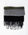 Color block sjaal - in kaki, zwart en grijs - JBC