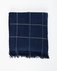 Donkerblauwe sjaal - met ruitenpatroon - JBC