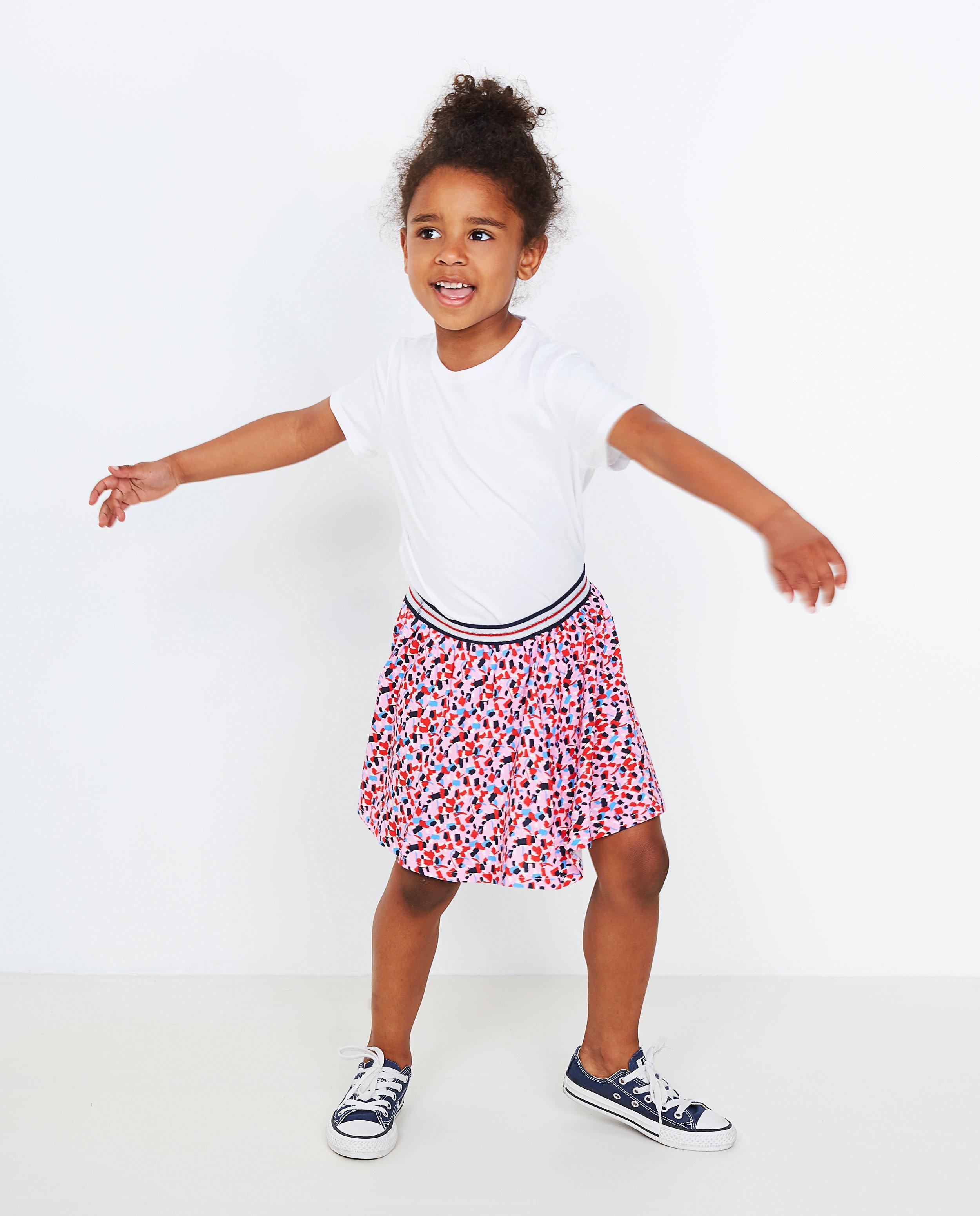 Rok met grafische print - in roze, rood en blauw - JBC