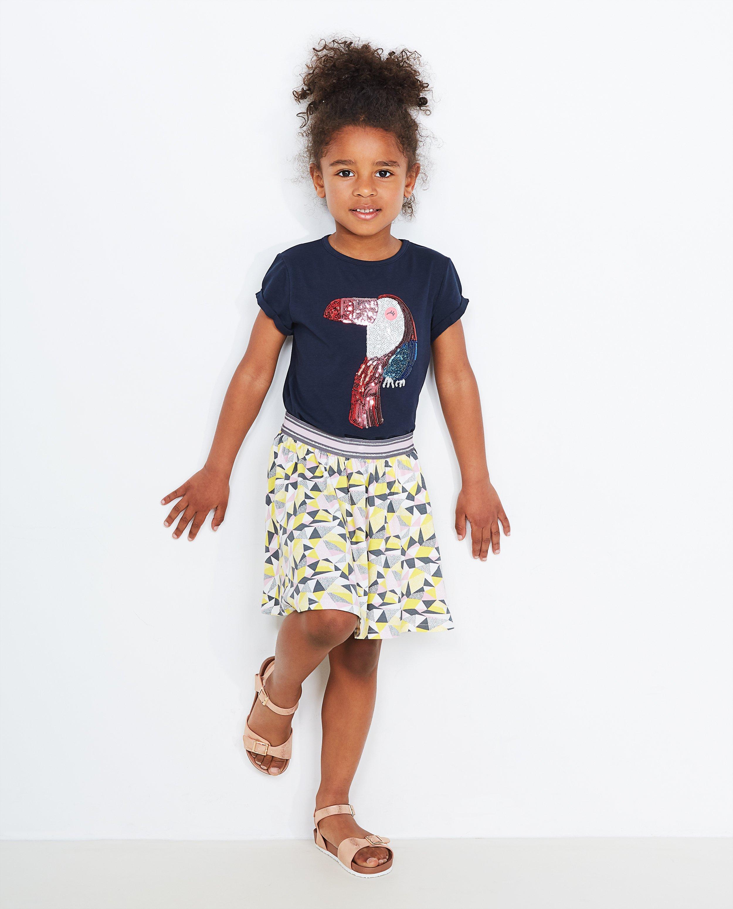 Rok met grafische print - in geel, grijs en roze - JBC