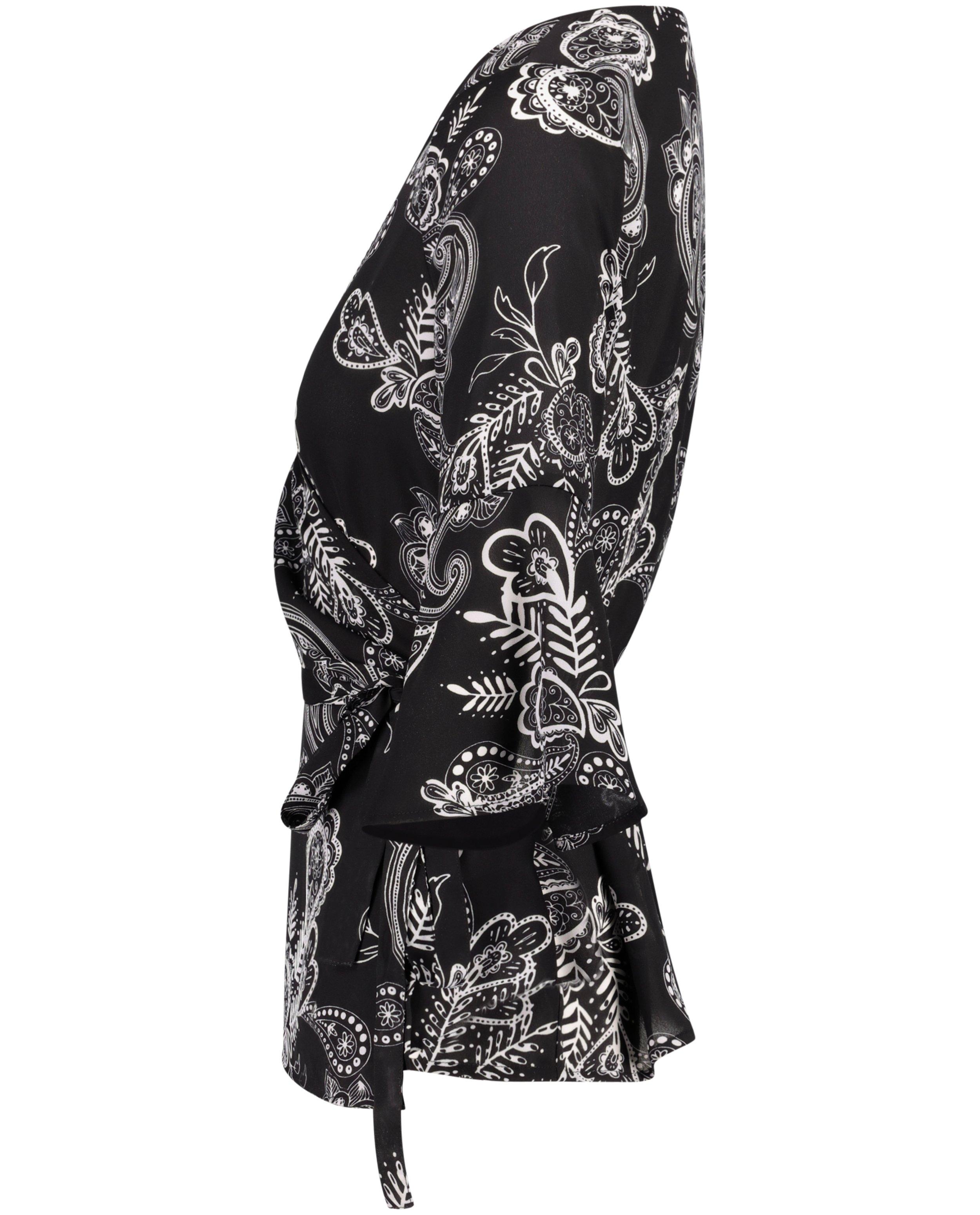 Hemden - Zwart-witte wikkelblouse