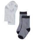 Set de chaussettes grises - gris clair et rayées - JBC