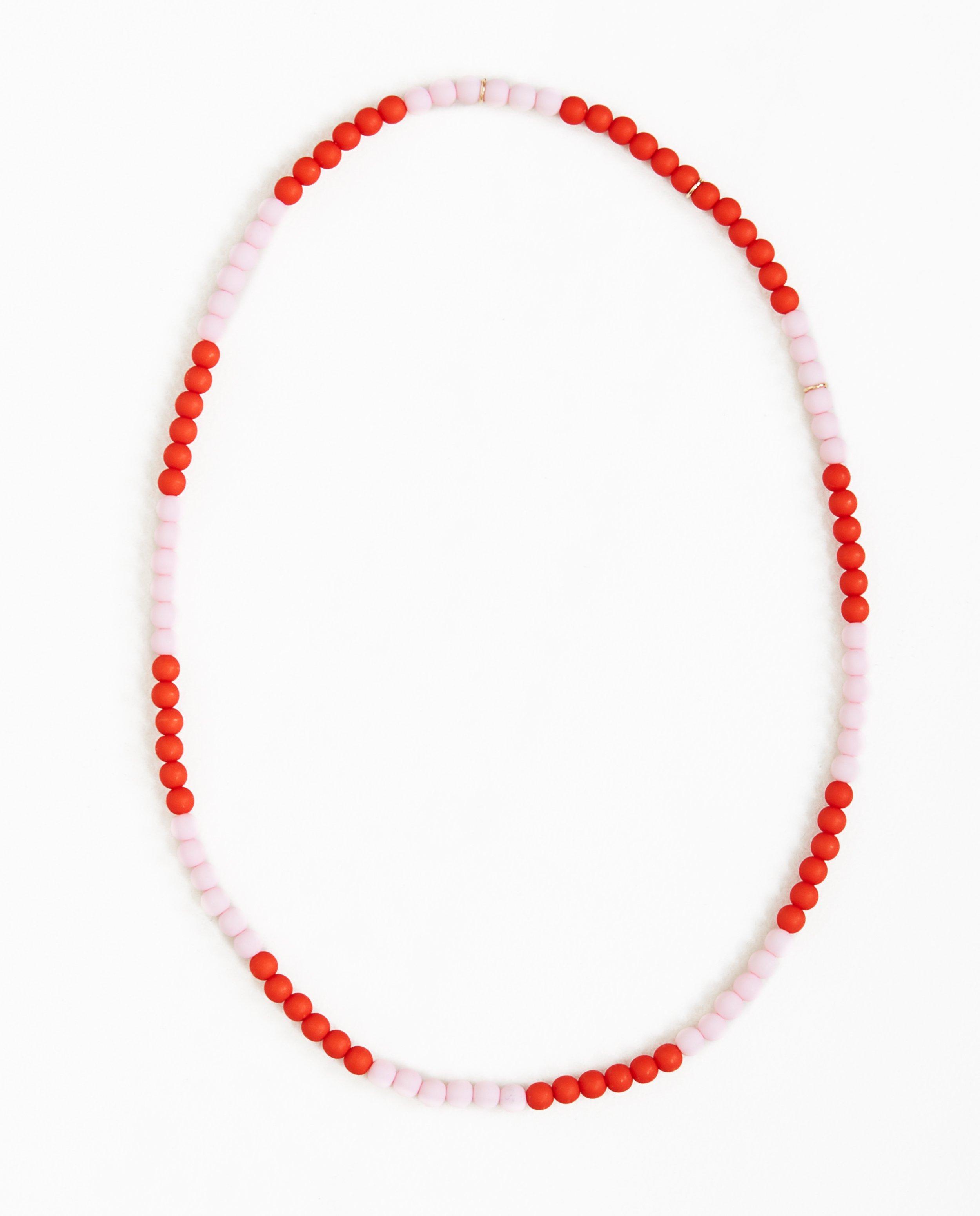 Kralenketting - in roze en rood - JBC