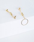 Gouden oorbellen - met parels en hanger, Pieces - none