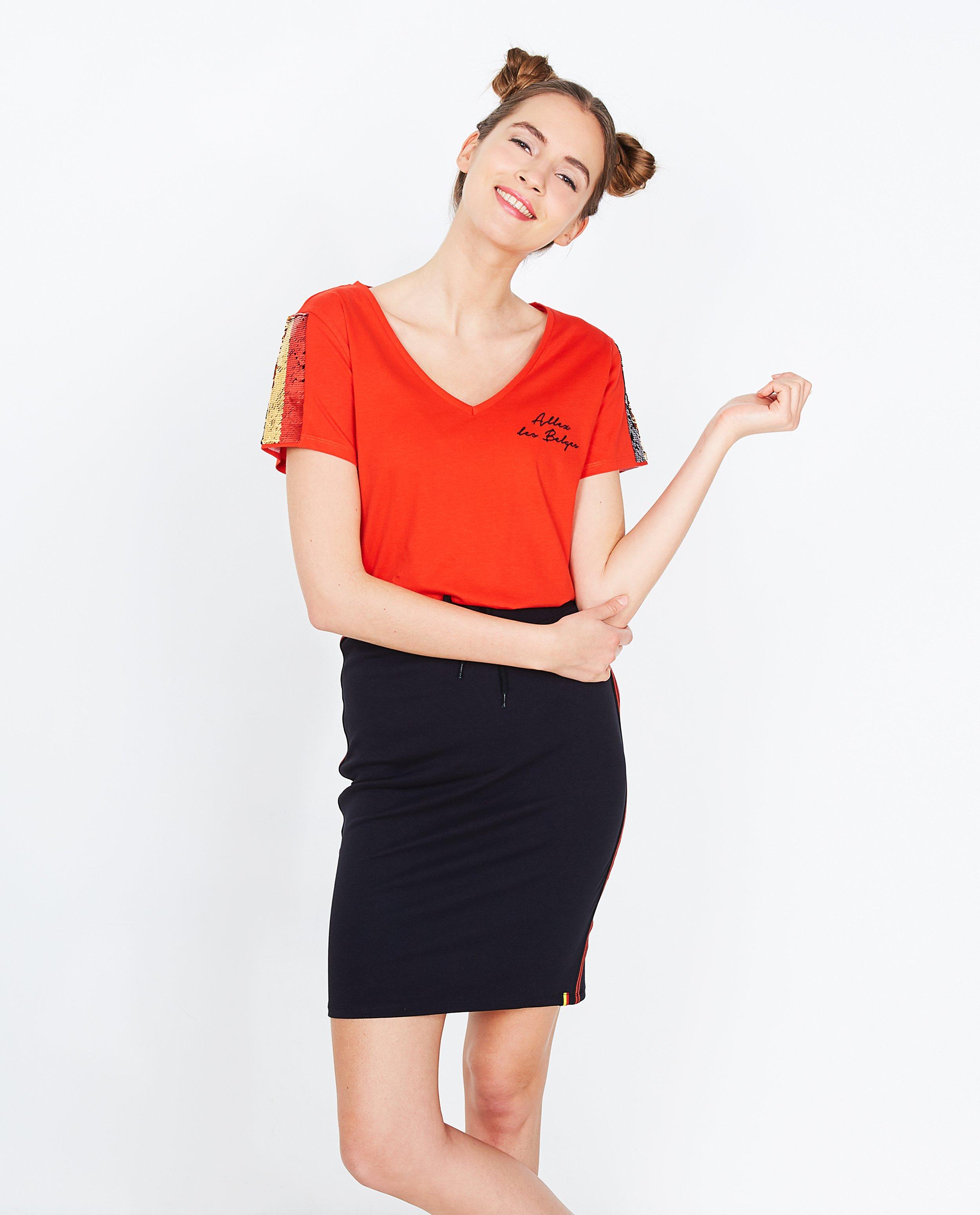 T-shirt rouge feu - #familystoriesjbc - JBC