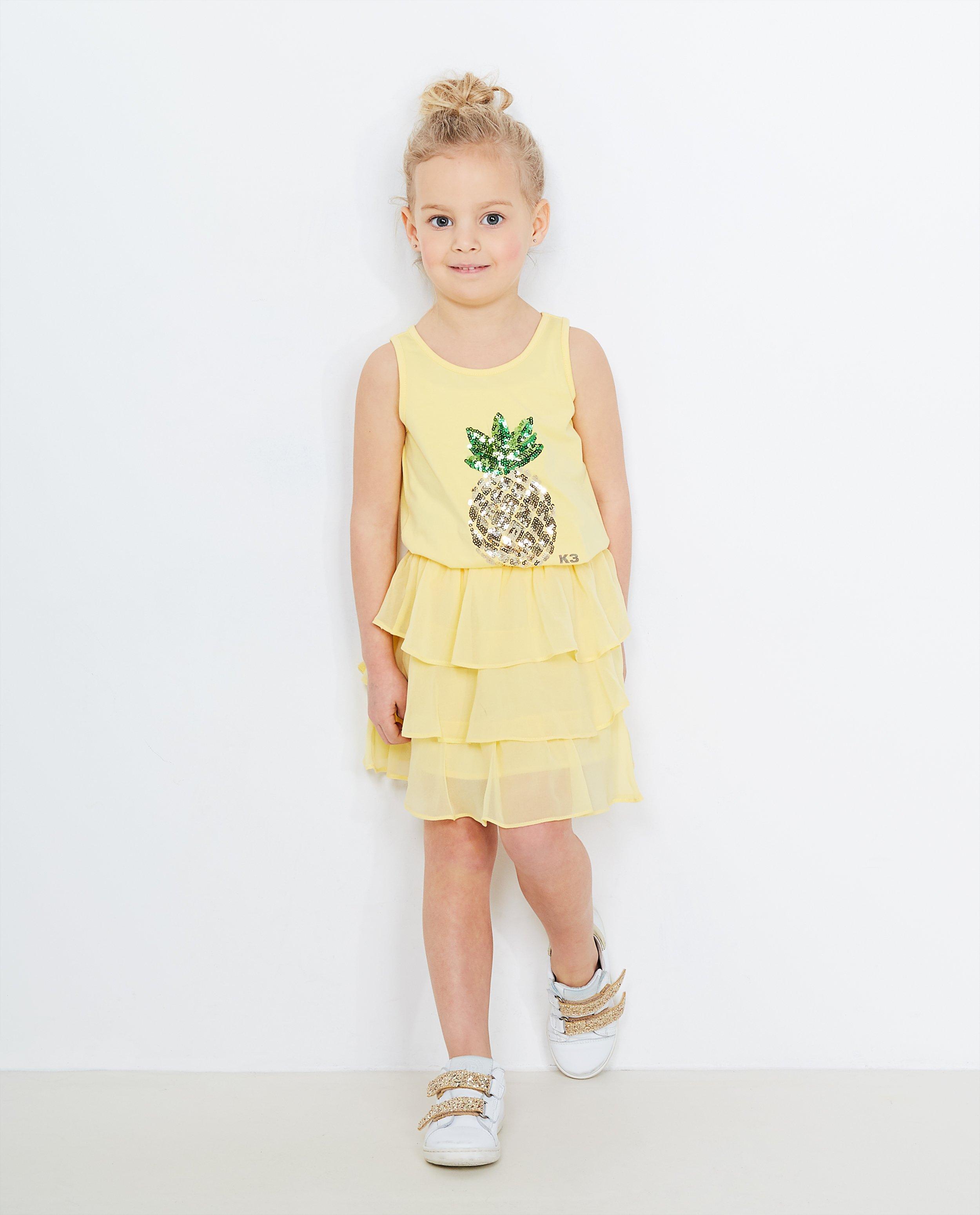 Top met pailletten ananas - in lichtgeel, K3 - K3