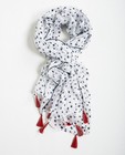 Sjaal met stippenprint - in wit en donkerblauw - JBC