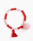 Bracelet avec des perles - rose et rouge - JBC