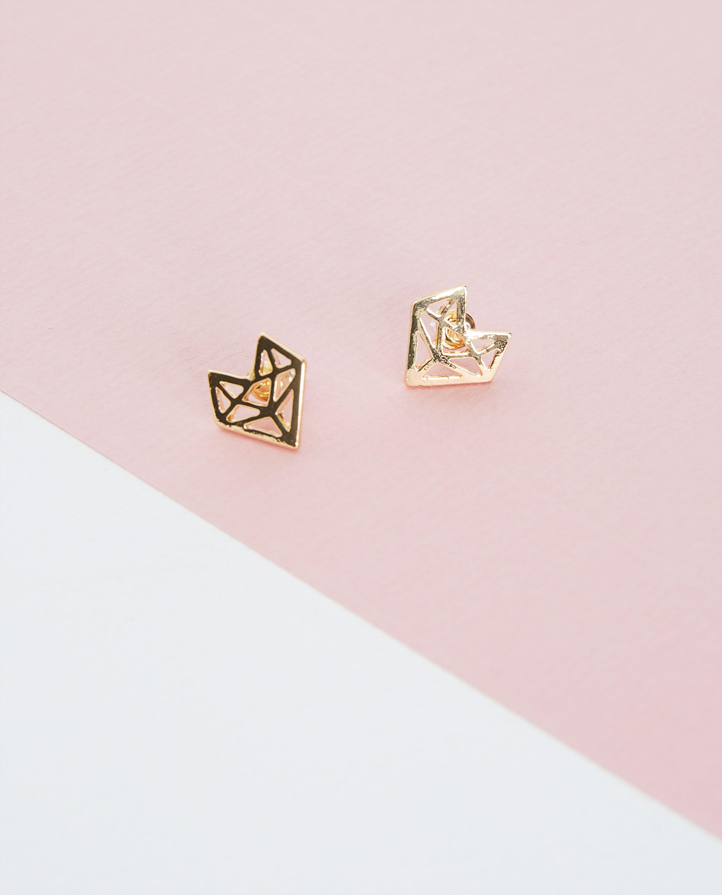 Boucles d’oreilles dorées - forme géométrique - JBC