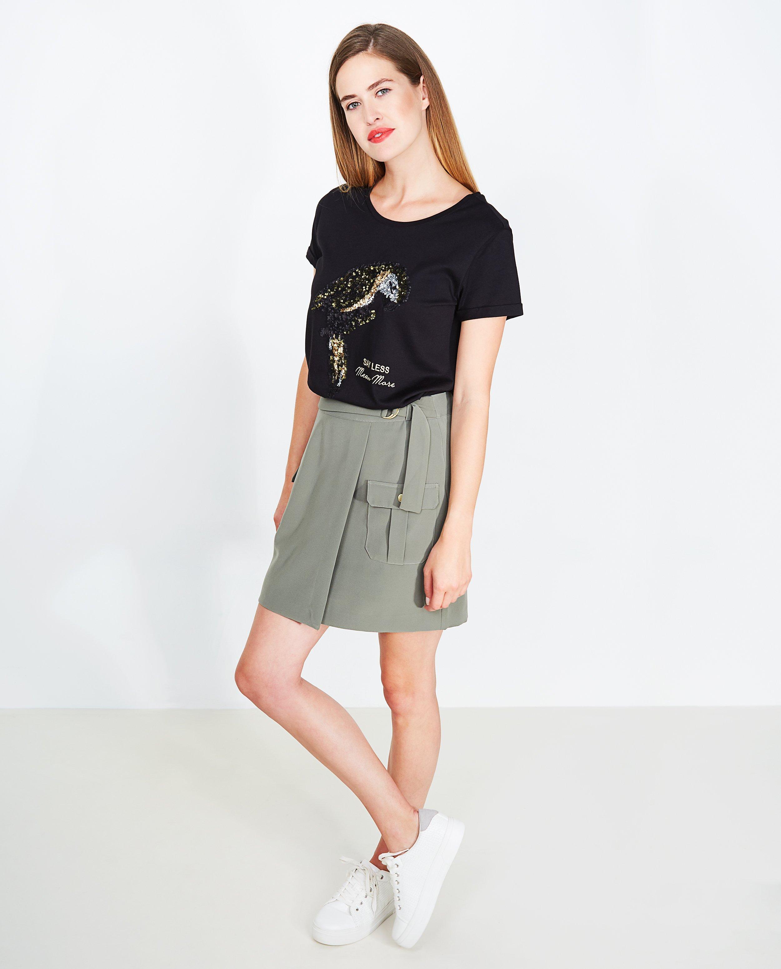 T-shirts - T-shirt pailletten vogel