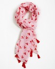 Écharpe rose - avec imprimé de petits cœurs - JBC