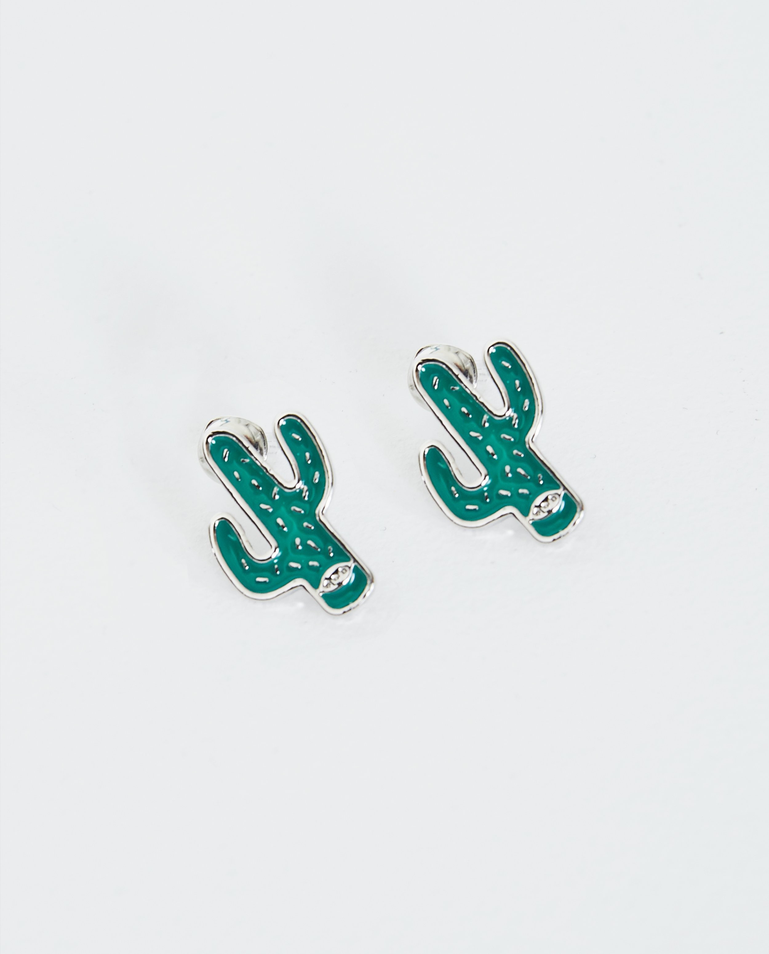 Boucles d'oreilles  - argent, avec un cactus - JBC