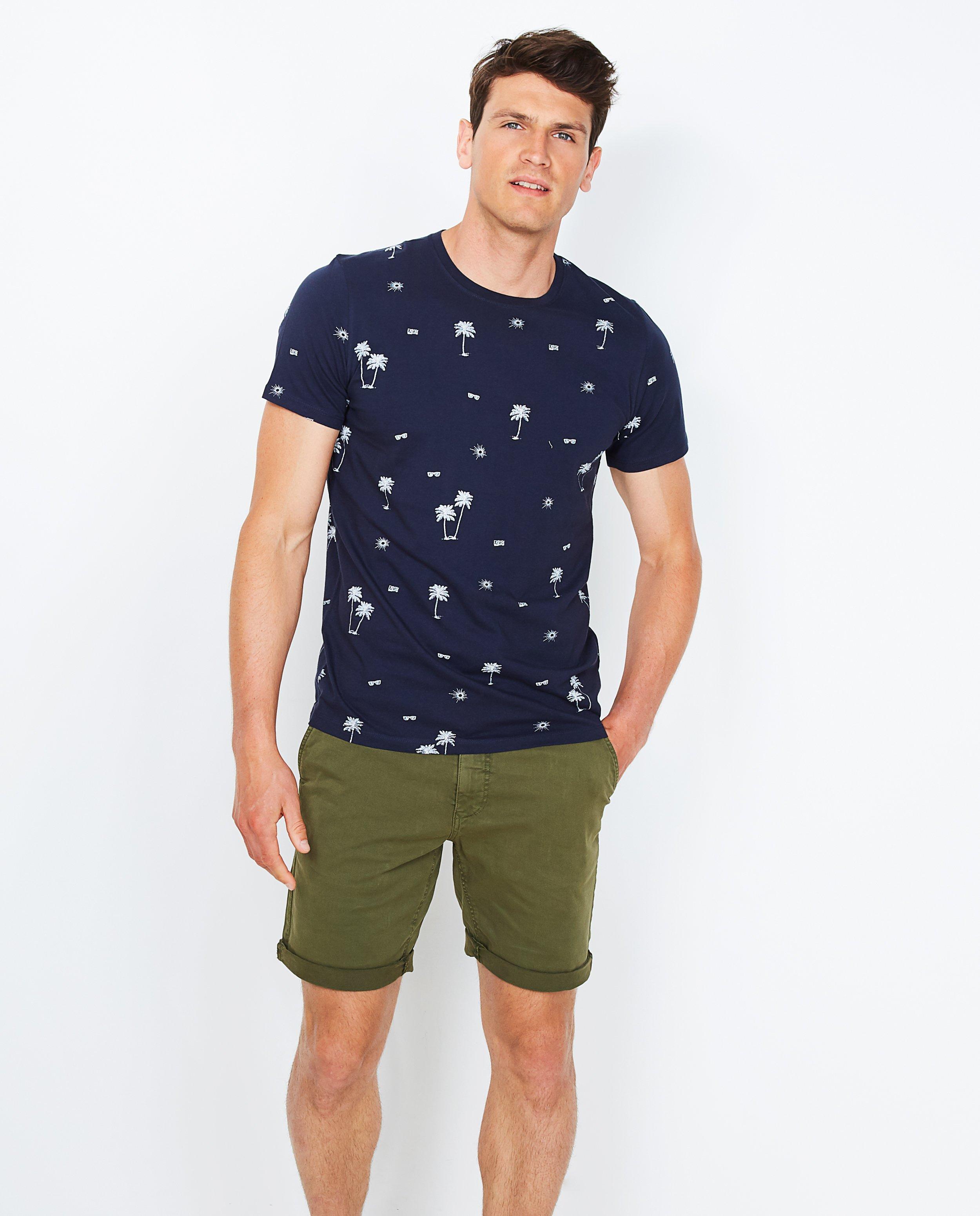 T-shirt met zomerprint - in nachtblauw - JBC