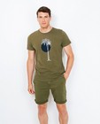 Kaki T-shirt - met palmboomprint - JBC