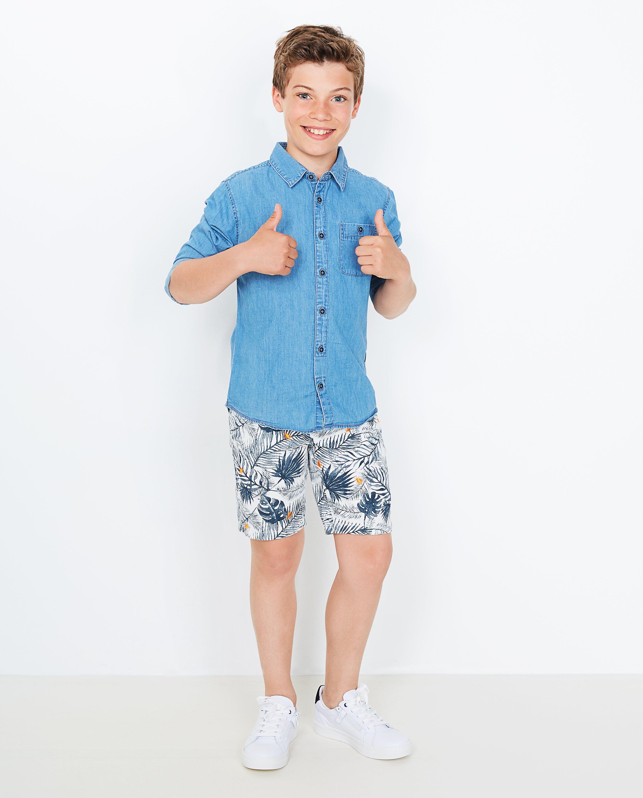Short, imprimé tropical - broderies - JBC