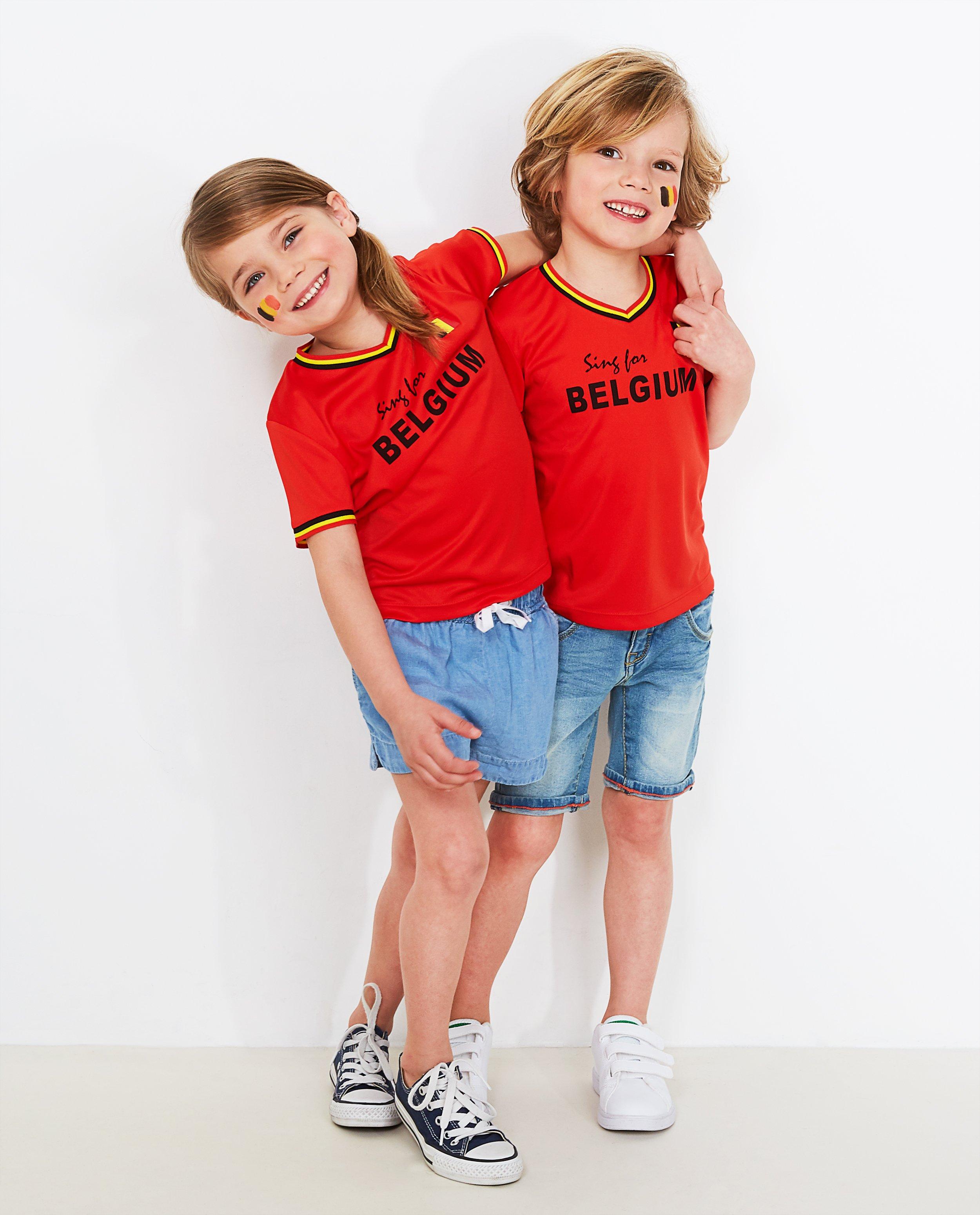 Zingend voetbalshirt - met Brabançonne-button Vlaams - JBC