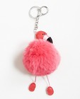 Porte-clés flamant rose - avec pompon fluffy - JBC
